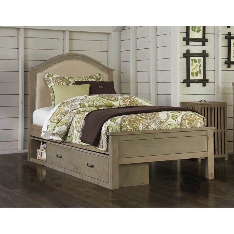 Ne Kids Highlands Bailey Twin Upholstered Storage Bed In Driftwood Ne Kids Highlands Bailey Twin Upholstered Storage Bed In Driftwood 10010ns