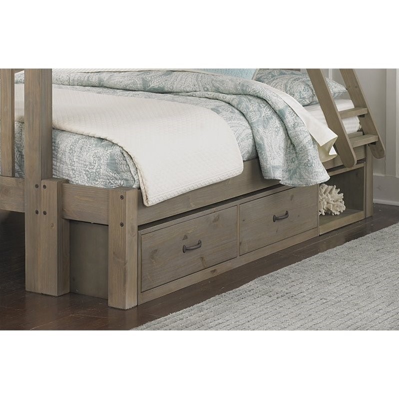 Ne Kids Highlands Harper Twin Over Full Storage Bunk Bed In Ne Kids Highlands Harper Twin Over Full Storage Bunk Bed In Driftwood