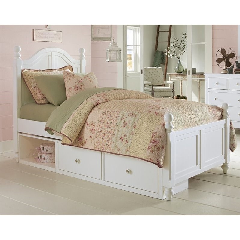 kids white storage bed