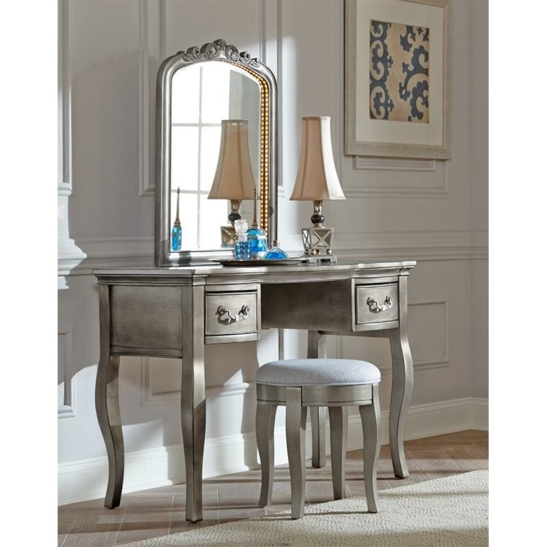 Ne Kids Kensington Vanity With Mirror In Antique Silver 30540ndv Ne Kids Kensington Vanity With Mirror In Antique Silver