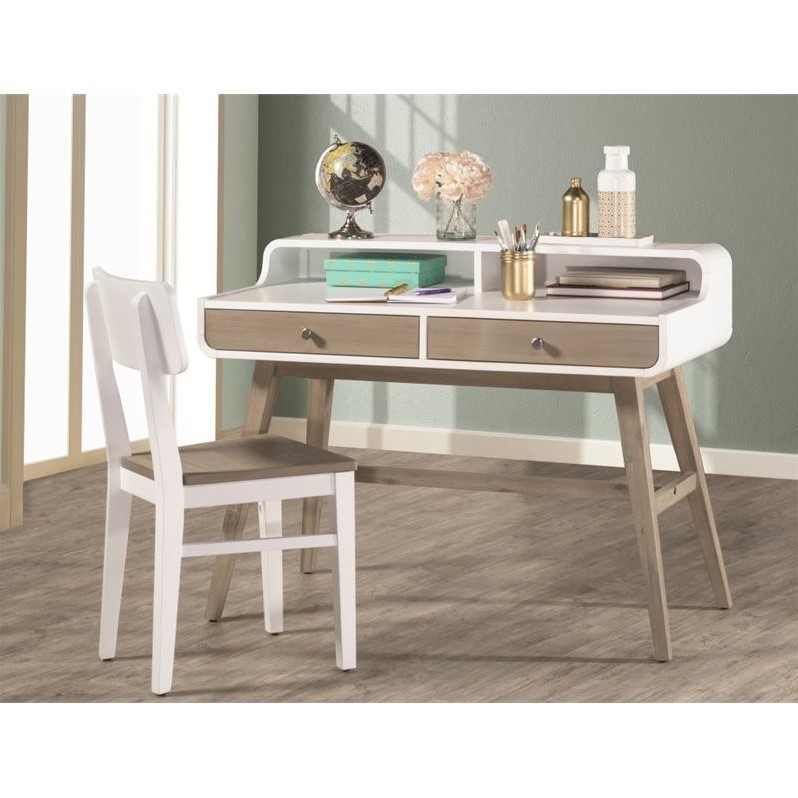 Ne Kids East End Writing Desk With Chair In White And Taupe 7100 Ne Kids East End Writing Desk With Chair In White And Taupe