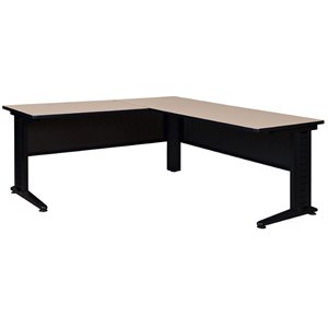 fusion l shaped computer desk with return in beige