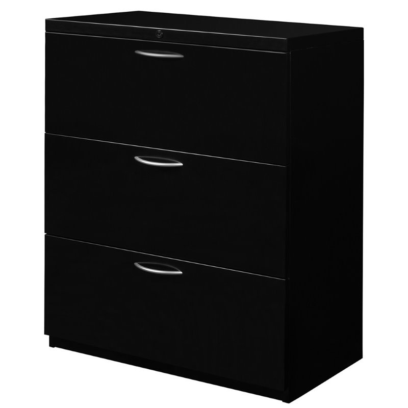 Regency Fusion 3 Drawer Lateral Filing Cabinet in Black - MLF3D36ABK