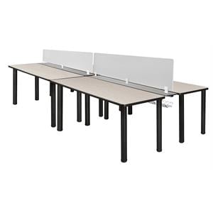 Regency Kee 60&quot x 24&quot Double Benching System with Privacy Divider- Maple/ Black