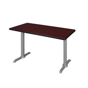 regency via 42 inch x 24 inch training table in  mahogany and grey