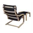 Niche Mia Bentwood Reclining Chair & Ottoman- Natural/ Black Leather