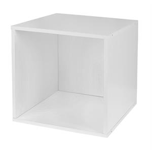 niche cubo stackable full size wooden storage cube - white wood grain