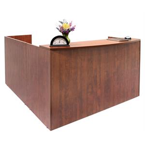 legacy single pedestal reception desk- cherry