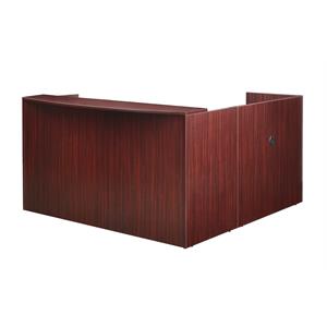 regency legacy single pedestal reception desk- mahogany