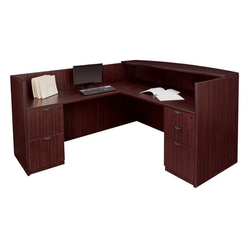 Regency Legacy Double Full Pedestal Reception Desk- Mahogany | Cymax ...