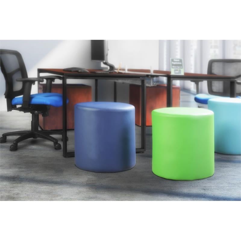 Logan Round Ottoman- Envy Green