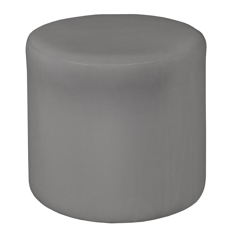 Regency Logan Lounge and Classroom Round Ottoman With Gray Upholstery