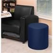 Logan Round Ottoman- Naval Blue