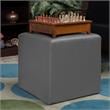 Regency Jean Lounge and Classroom Square Ottoman With Gray Upholstery
