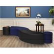 Aurora Curved Ottoman- Naval Blue