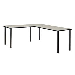 Kee 72 in. L-Desk with 42 in. Return- Maple/Black