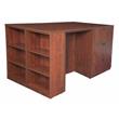 Kee 66 in. Single Pedestal L-Desk with 42 in. Return- Maple/Chrome