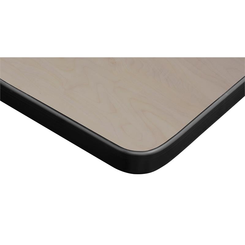 Kee 48in. Round Adjustable Student Table-Espresso & 4 Andy 12-in Chairs-Black