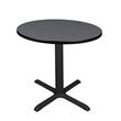 Regency Cain 30 inch Round Breakroom X-base  Table in Grey/Black