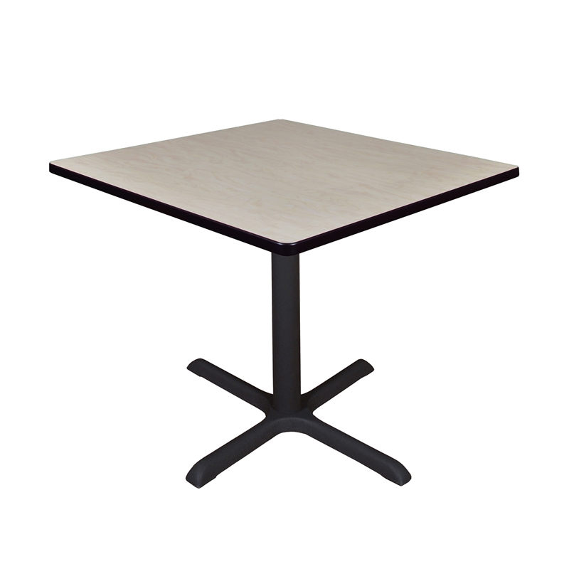 Regency Cain 36 inch Square Breakroom X-base  Table in  Maple/Black