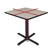 Regency Cain 36 inch Square Breakroom X-base  Table in  Maple/Black