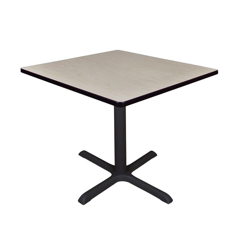 Regency Cain 36 inch Square Breakroom X-base  Table in  Maple/Black
