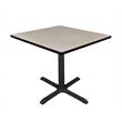 Regency Cain 36 inch Square Breakroom X-base  Table in  Maple/Black