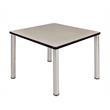 Kee 42in. Square Breakroom Table- Maple/ Chrome
