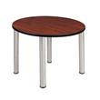 Regency Kee 42in. Round Breakroom Table- Cherry/ Chrome