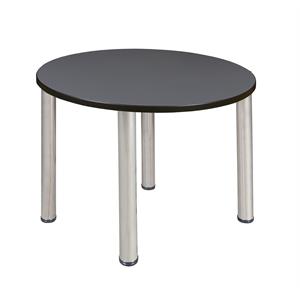 Kee 42in. Round Breakroom Table- Grey/ Chrome
