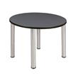 Kee 42in. Round Breakroom Table- Grey/ Chrome