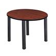 Kee 36in. Round Breakroom Table- Cherry/ Black