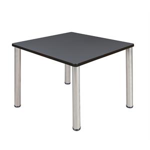 Kee 42in. Square Breakroom Table- Grey/ Chrome