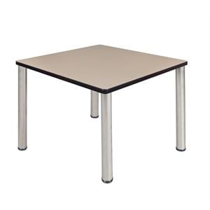 regency kee 36in. square breakroom table- beige/ chrome