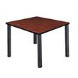 Kee 36in. Square Breakroom Table- Cherry/ Black