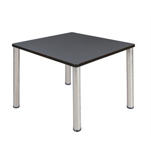 Kee 36in. Square Breakroom Table- Grey/ Chrome