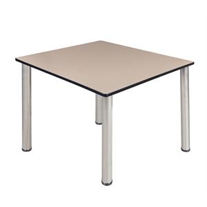 kee 48in. square breakroom table- beige/ chrome