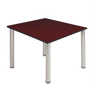 kee 48in. square breakroom table- mahogany/ chrome