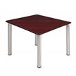 Kee 48in. Square Breakroom Table- Mahogany/ Chrome