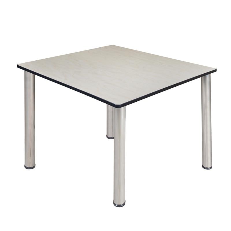 Kee 48in. Square Breakroom Table- Maple/ Chrome