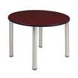 Kee 48in. Round Breakroom Table- Mahogany/ Chrome