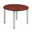 Kee 48in. Round Breakroom Table- Cherry/ Chrome