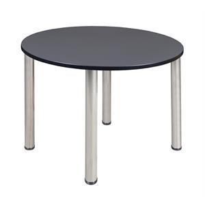 Kee 48in. Round Breakroom Table- Grey/ Chrome