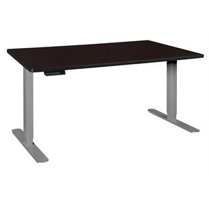 esteem 60 in. height adjustable power desk- mocha walnut/grey
