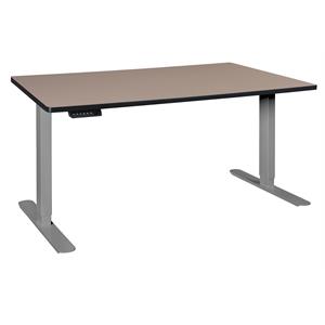 esteem 72 in. height adjustable power desk- beige/grey