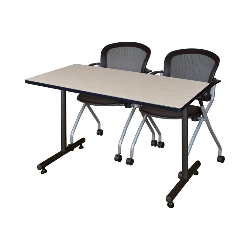 48 in. x 24 in. Kobe Training Table- Maple and 2 Cadence Nesting Chairs