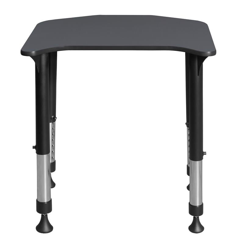 Ferris 26 in. x 24 in. Height Adjustable Student Desk- Grey