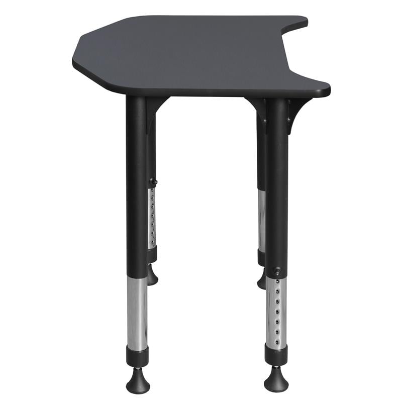 Ferris 26 in. x 24 in. Height Adjustable Student Desk- Grey