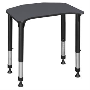 Ferris 26 in. x 24 in. Height Adjustable Student Desk- Grey