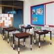 18.5 in. x 26 in. Rectangle Height Adjustable School Desk- Cherry